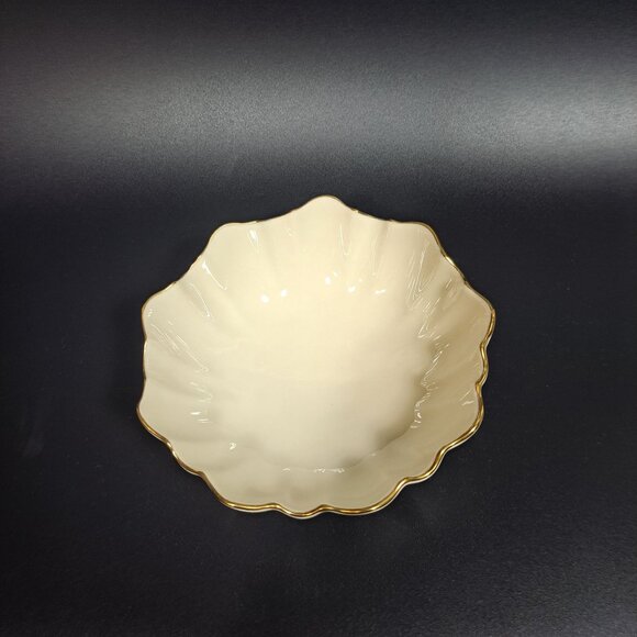 Lenox China Symphony Sculptured Bowl 24Kt Gold Gilt Cream Candy Nut Bowl - Picture 6 of 8